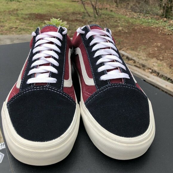 Vans T375 Authentic Two-Tone Suede Skate Shoe Size MENS 9.5 / WOMENS 11 Blue Red - Picture 5 of 12